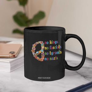 No Kings No Fascists Coffee Mug Floral Peace Sign Social Justice TS10 Print Your Wear