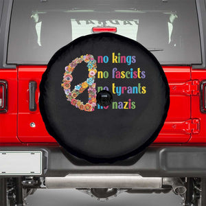 No Kings No Fascists Spare Tire Cover Floral Peace Sign Social Justice TS10 Black Print Your Wear