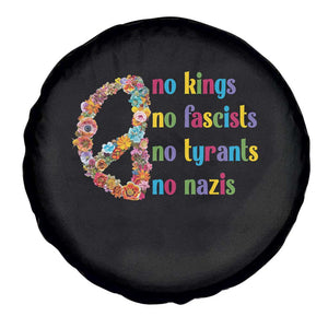 No Kings No Fascists Spare Tire Cover Floral Peace Sign Social Justice TS10 Print Your Wear