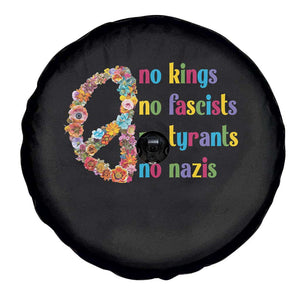 No Kings No Fascists Spare Tire Cover Floral Peace Sign Social Justice TS10 Print Your Wear