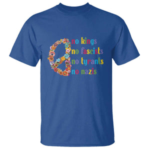 No Kings No Fascists T Shirt Floral Peace Sign Social Justice TS10 Royal Blue Print Your Wear