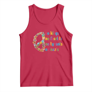 No Kings No Fascists Tank Top Floral Peace Sign Social Justice TS10 Red Print Your Wear