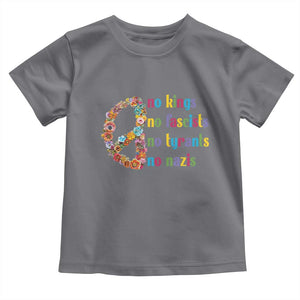 No Kings No Fascists Toddler T Shirt Floral Peace Sign Social Justice TS10 Charcoal Print Your Wear