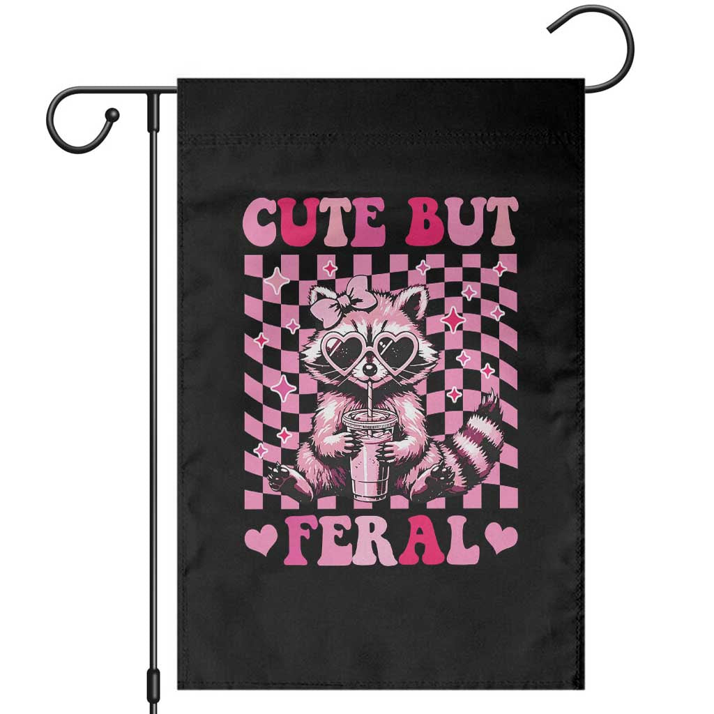 Cute But Feral Raccoon Garden Flag Funny Sunglasses Trash Panda TS10 Black Print Your Wear