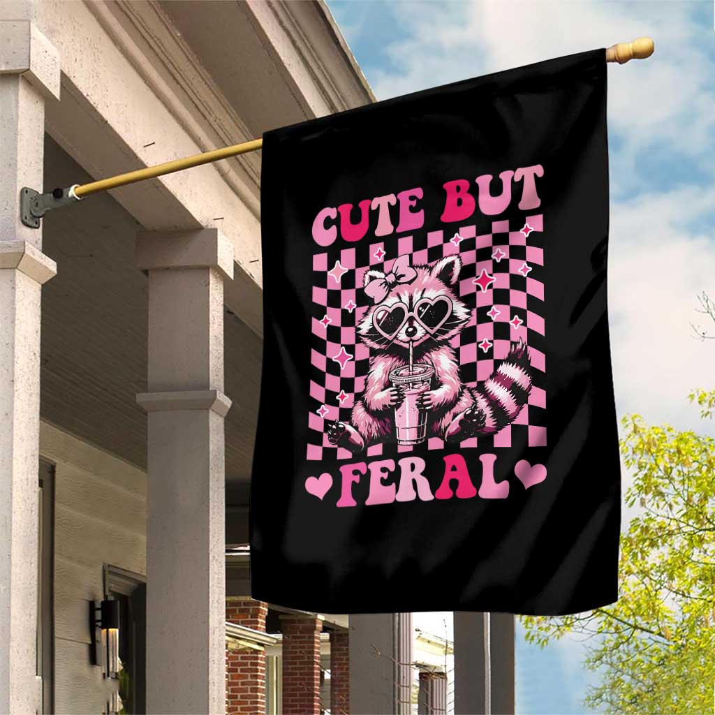 Cute But Feral Raccoon Garden Flag Funny Sunglasses Trash Panda TS10 Print Your Wear