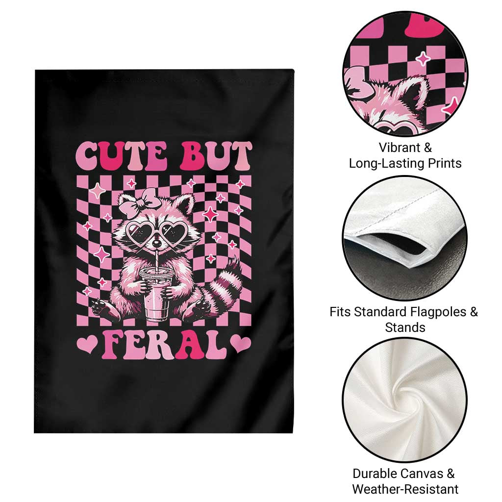 Cute But Feral Raccoon Garden Flag Funny Sunglasses Trash Panda TS10 Print Your Wear