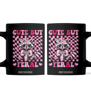 Cute But Feral Raccoon Coffee Mug Funny Sunglasses Trash Panda TS10 Black Print Your Wear