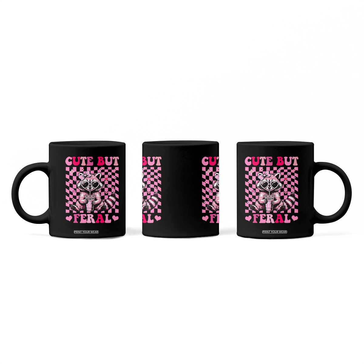 Cute But Feral Raccoon Coffee Mug Funny Sunglasses Trash Panda TS10 Print Your Wear