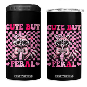 Cute But Feral Raccoon 4 in 1 Can Cooler Tumbler Funny Sunglasses Trash Panda TS10 One Size: 16 oz Black Print Your Wear