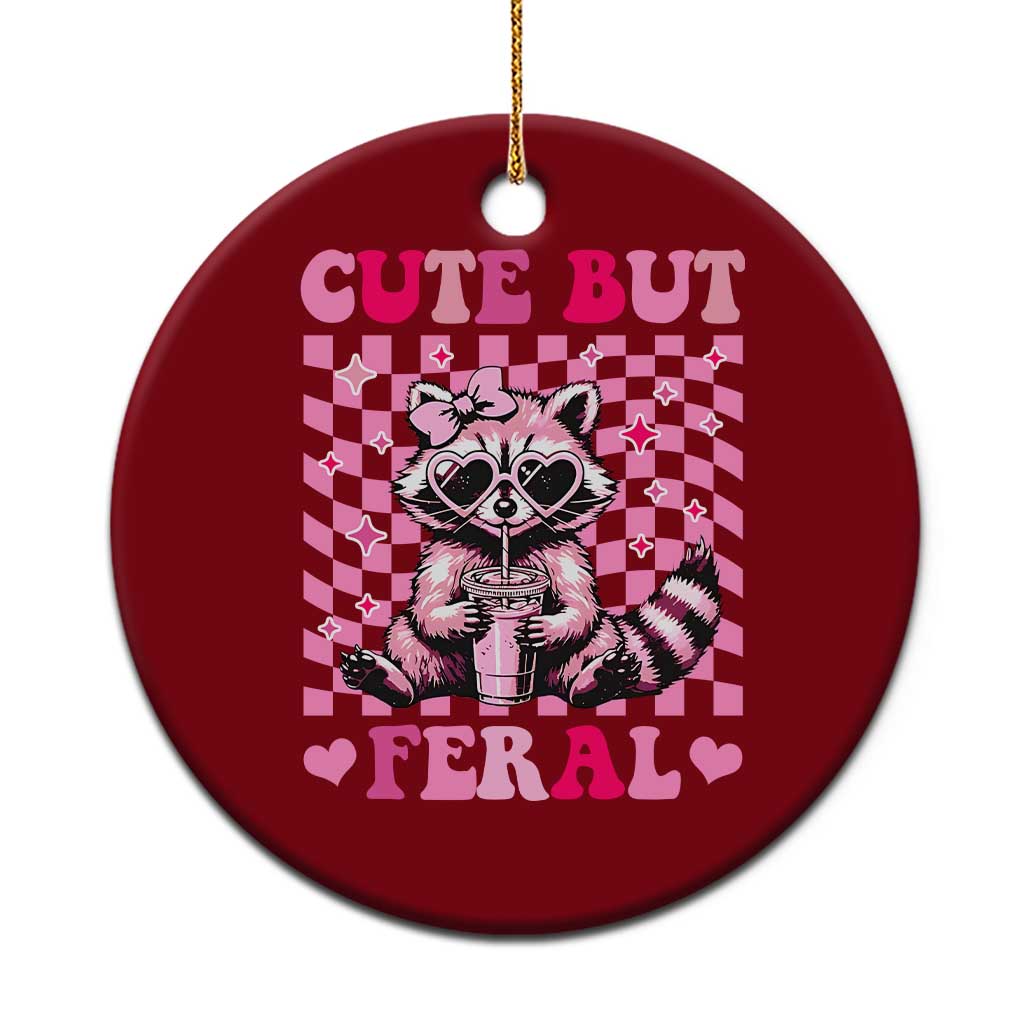 Cute But Feral Raccoon Ceramic Ornament Funny Sunglasses Trash Panda TS10 1pc Red Print Your Wear