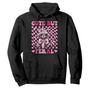 Cute But Feral Raccoon Hoodie Funny Sunglasses Trash Panda TS10 Black Print Your Wear