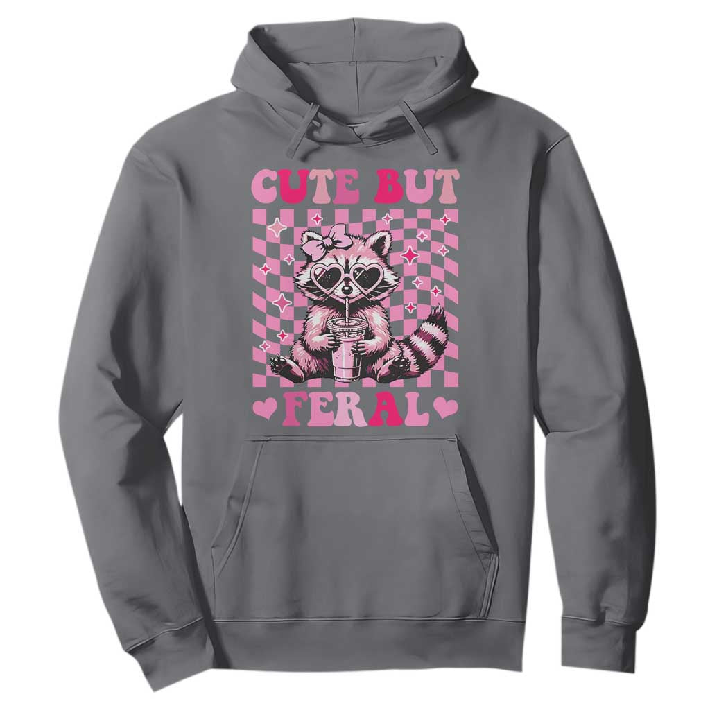 Cute But Feral Raccoon Hoodie Funny Sunglasses Trash Panda TS10 Charcoal Print Your Wear