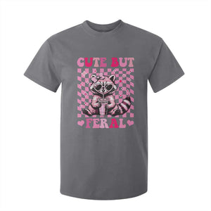 Cute But Feral Raccoon T Shirt For Kid Funny Sunglasses Trash Panda TS10 Charcoal Print Your Wear