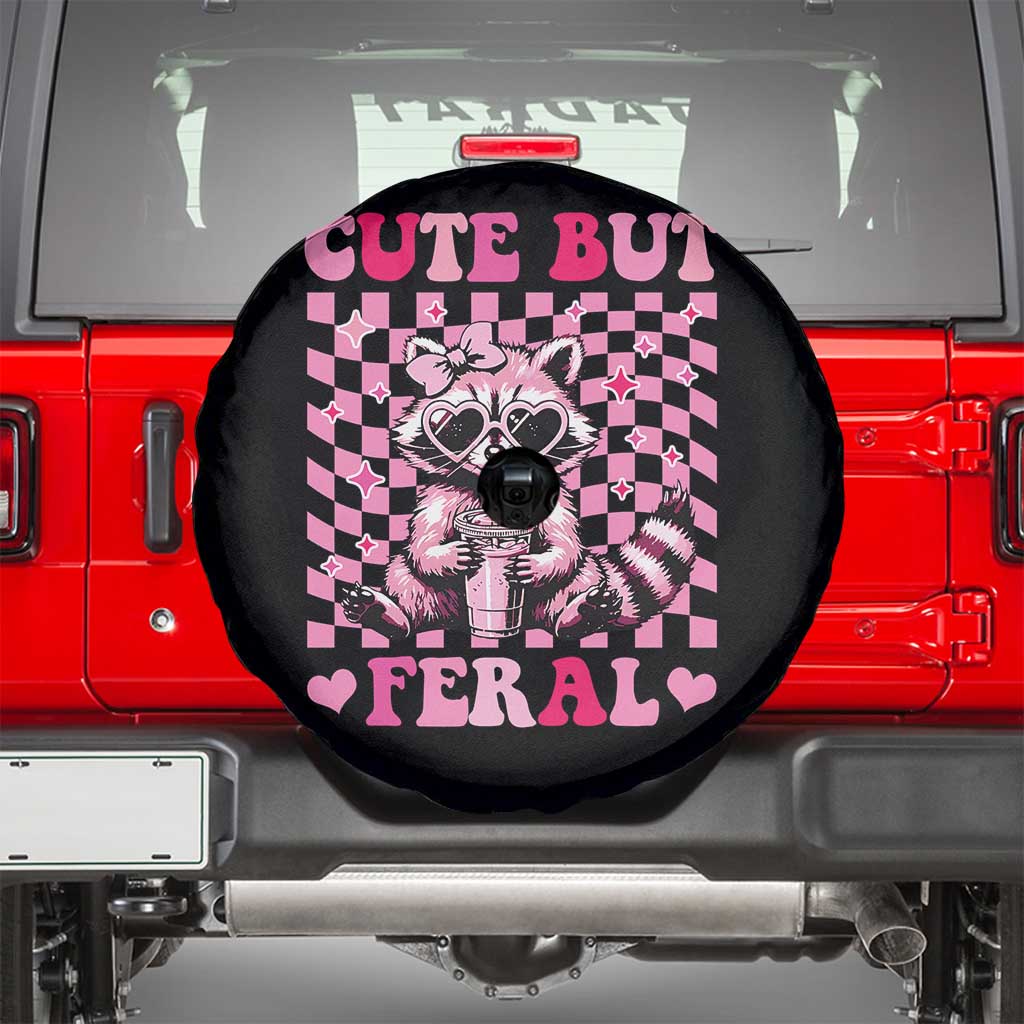 Cute But Feral Raccoon Spare Tire Cover Funny Sunglasses Trash Panda TS10 Black Print Your Wear