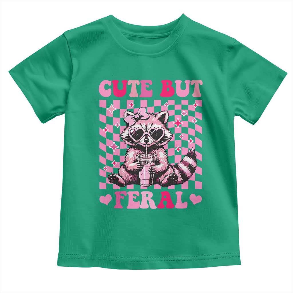 Cute But Feral Raccoon Toddler T Shirt Funny Sunglasses Trash Panda TS10 Irish Green Print Your Wear