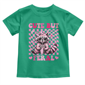 Cute But Feral Raccoon Toddler T Shirt Funny Sunglasses Trash Panda TS10 Irish Green Print Your Wear