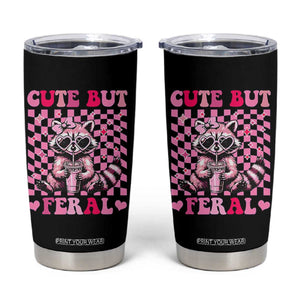 Cute But Feral Raccoon Tumbler Cup Funny Sunglasses Trash Panda TS10 Black Print Your Wear