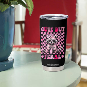 Cute But Feral Raccoon Tumbler Cup Funny Sunglasses Trash Panda TS10 Print Your Wear