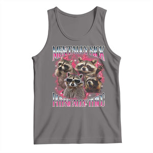 Physically Thicc Funny Raccoon Meme Tank Top Mentally Sick Bootleg Graphic 90s TS10 Deep Heather Print Your Wear