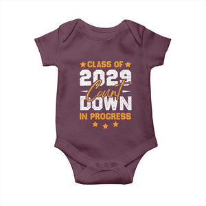 Class Of 2029 Count Down Graduating Baby Onesie TS10 Maroon Print Your Wear