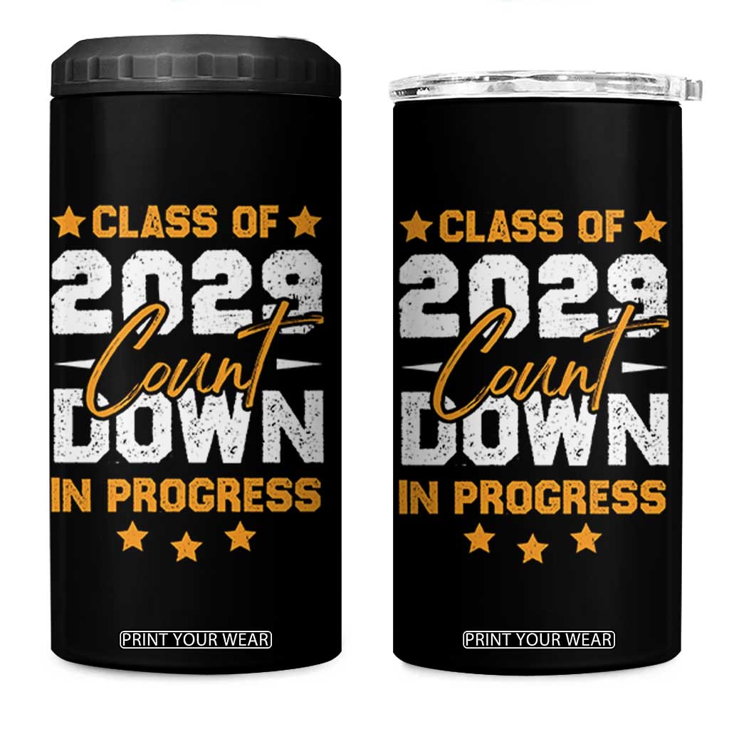 Class Of 2029 Count Down Graduating 4 in 1 Can Cooler Tumbler TS10 One Size: 16 oz Black Print Your Wear