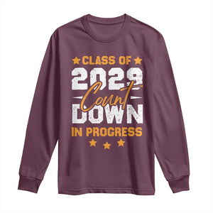 Class Of 2029 Count Down Graduating Long Sleeve Shirt TS10 Maroon Print Your Wear