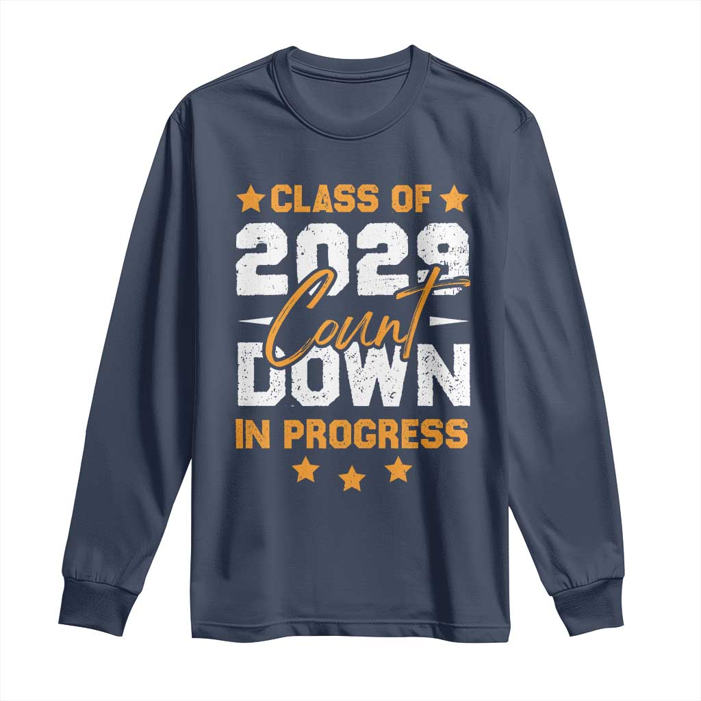 Class Of 2029 Count Down Graduating Long Sleeve Shirt TS10 Navy Print Your Wear