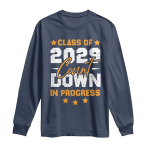 Class Of 2029 Count Down Graduating Long Sleeve Shirt TS10 Navy Print Your Wear