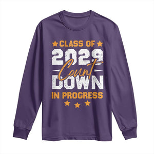 Class Of 2029 Count Down Graduating Long Sleeve Shirt TS10 Purple Print Your Wear