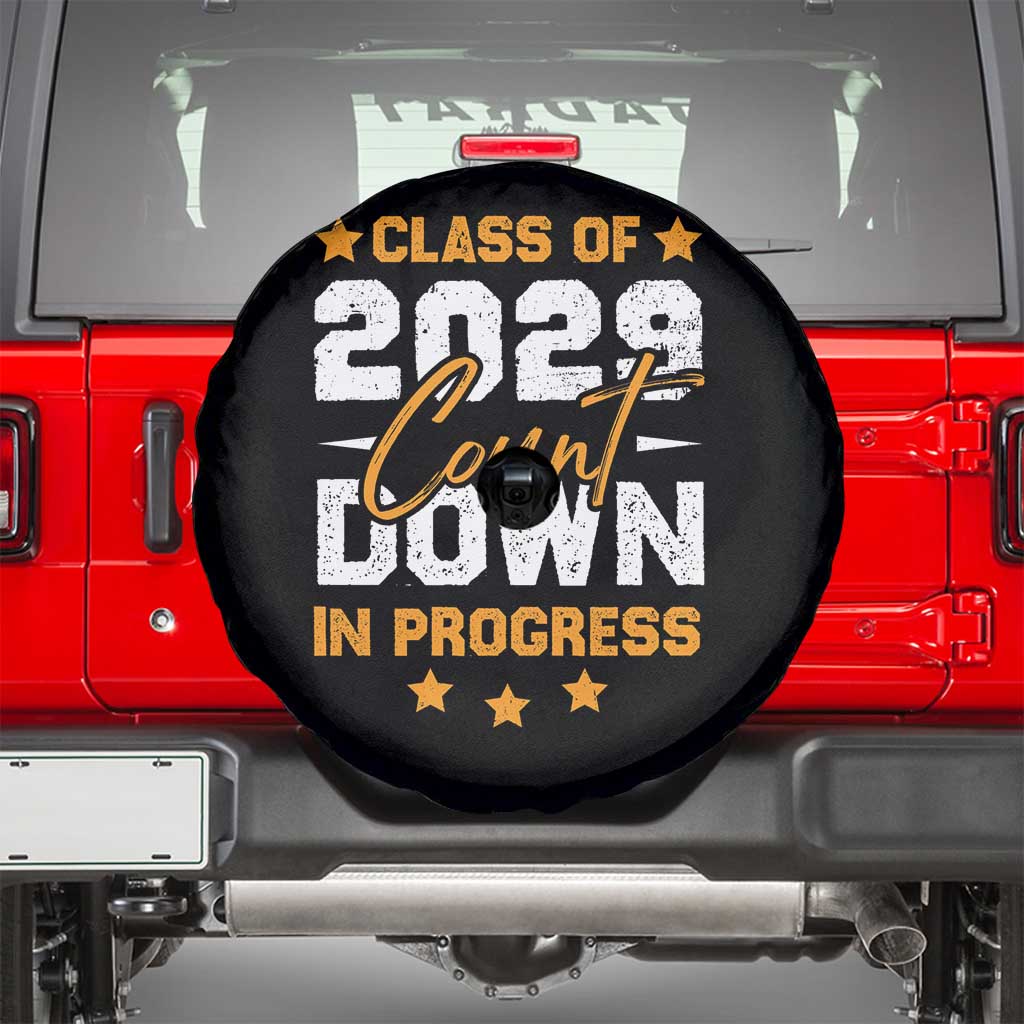 Class Of 2029 Count Down Graduating Spare Tire Cover TS10 Black Print Your Wear