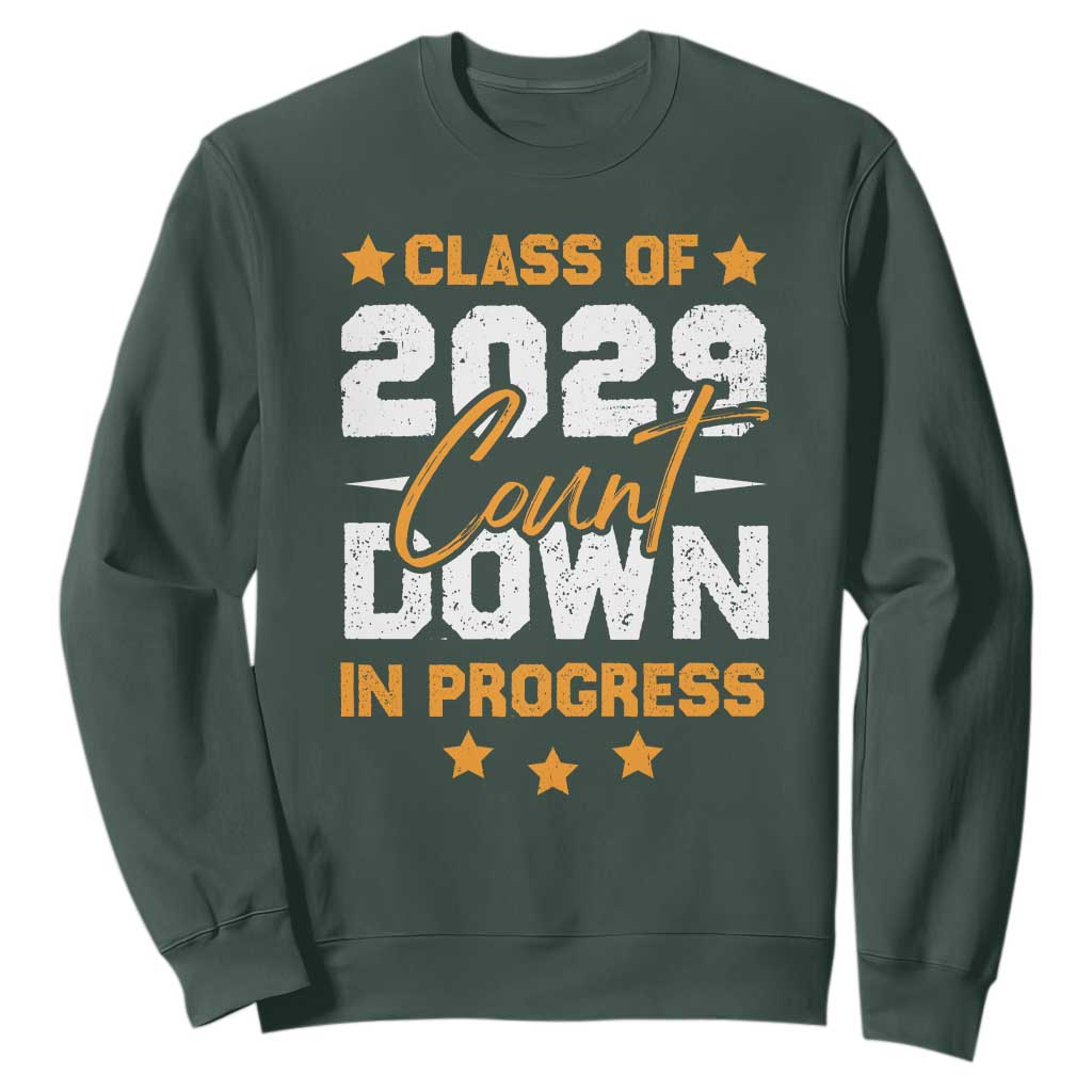 Class Of 2029 Count Down Graduating Sweatshirt TS10 Dark Forest Green Print Your Wear