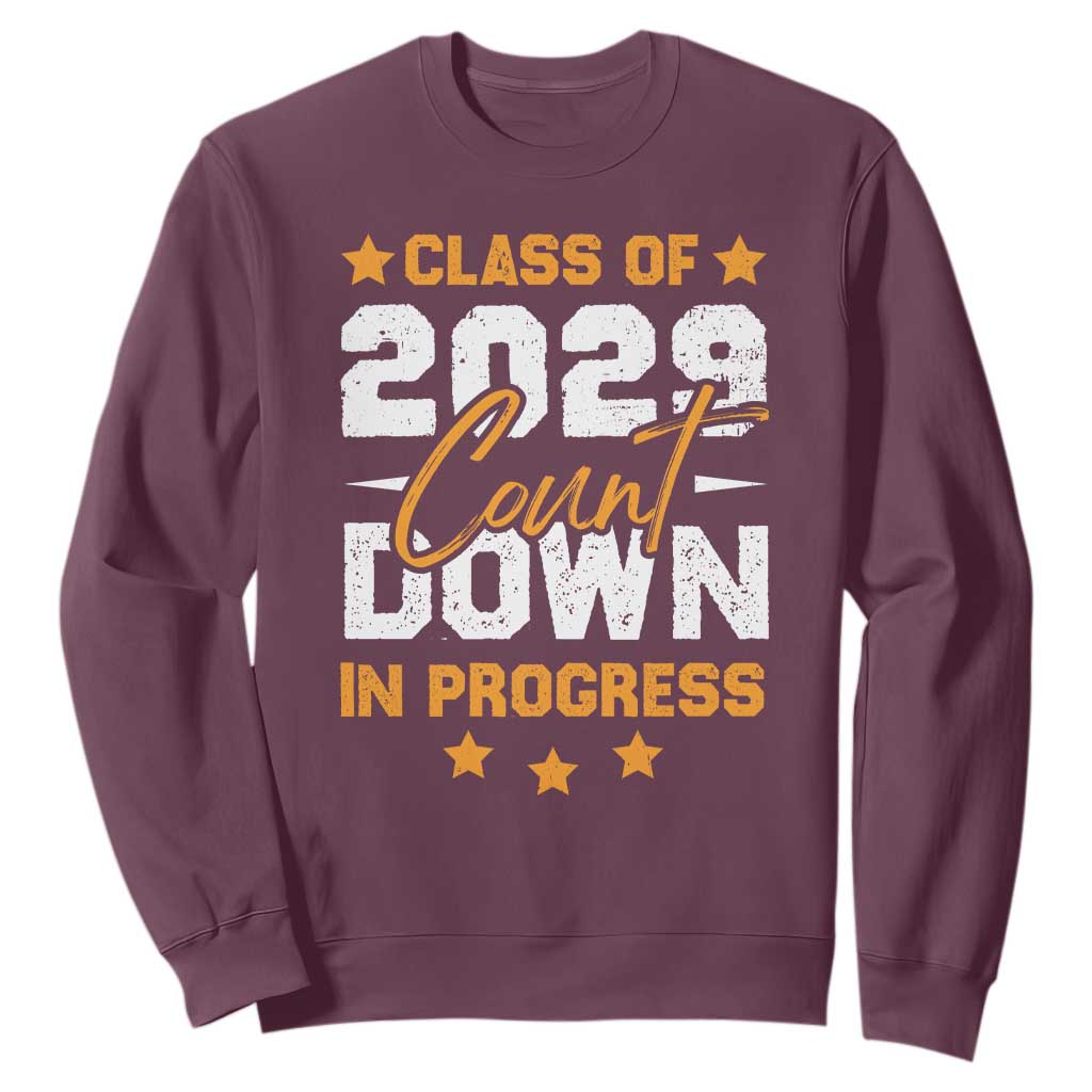Class Of 2029 Count Down Graduating Sweatshirt TS10 Maroon Print Your Wear