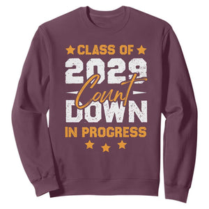 Class Of 2029 Count Down Graduating Sweatshirt TS10 Maroon Print Your Wear