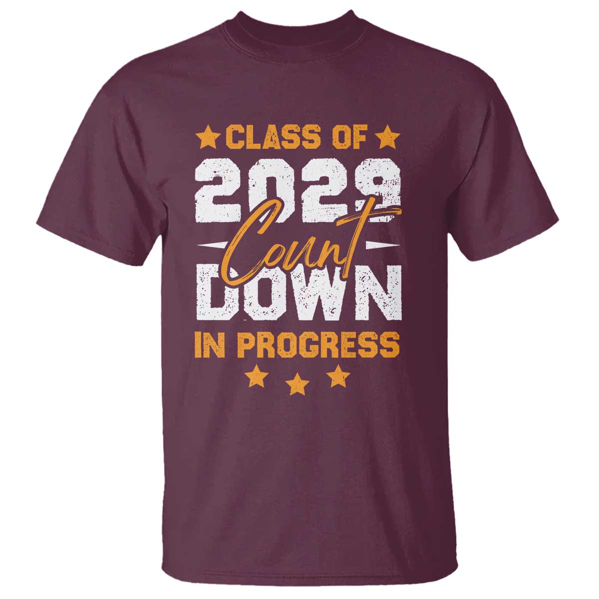 Class Of 2029 Count Down Graduating T Shirt TS10 Maroon Print Your Wear