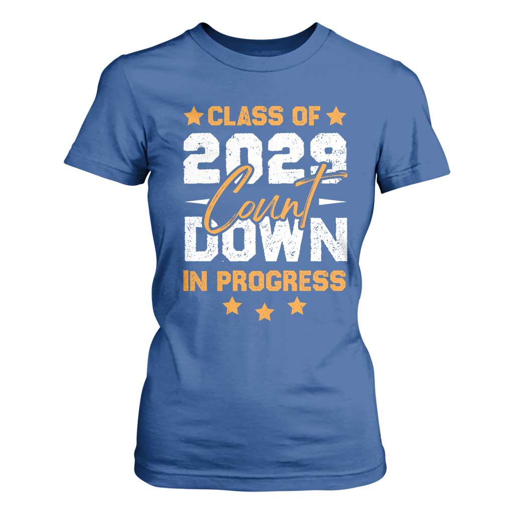 Class Of 2029 Count Down Graduating T Shirt For Women TS10 Royal Blue Print Your Wear