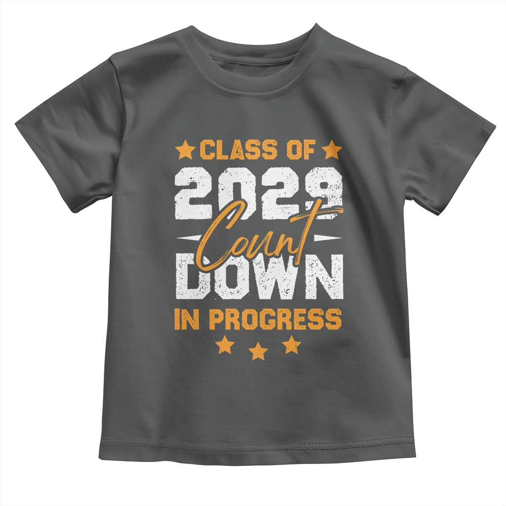 Class Of 2029 Count Down Graduating Toddler T Shirt TS10 Dark Heather Print Your Wear