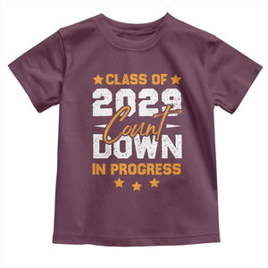 Class Of 2029 Count Down Graduating Toddler T Shirt TS10 Maroon Print Your Wear