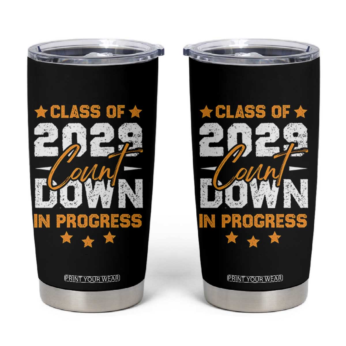 Class Of 2029 Count Down Graduating Tumbler Cup TS10 Black Print Your Wear