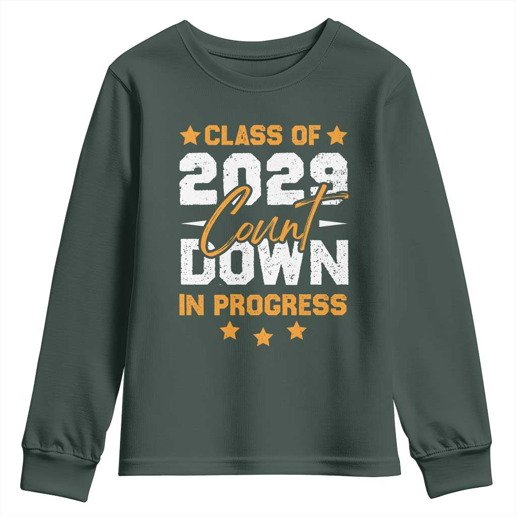 Class Of 2029 Count Down Graduating Youth Sweatshirt TS10 Dark Forest Green Print Your Wear