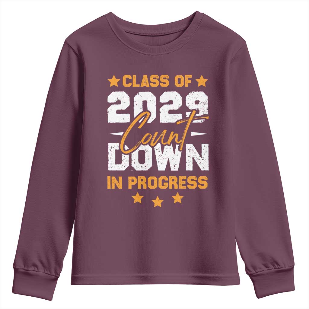 Class Of 2029 Count Down Graduating Youth Sweatshirt TS10 Maroon Print Your Wear