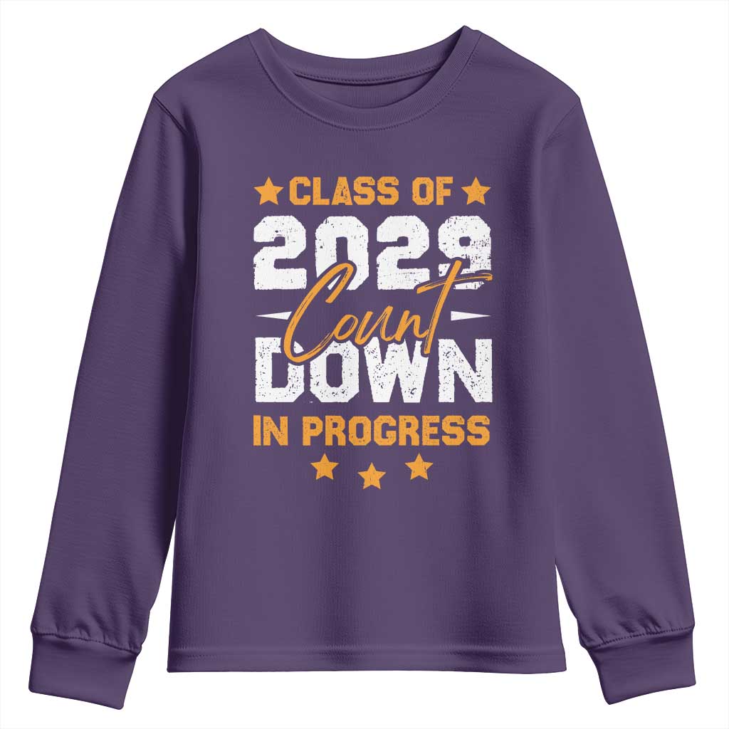 Class Of 2029 Count Down Graduating Youth Sweatshirt TS10 Purple Print Your Wear