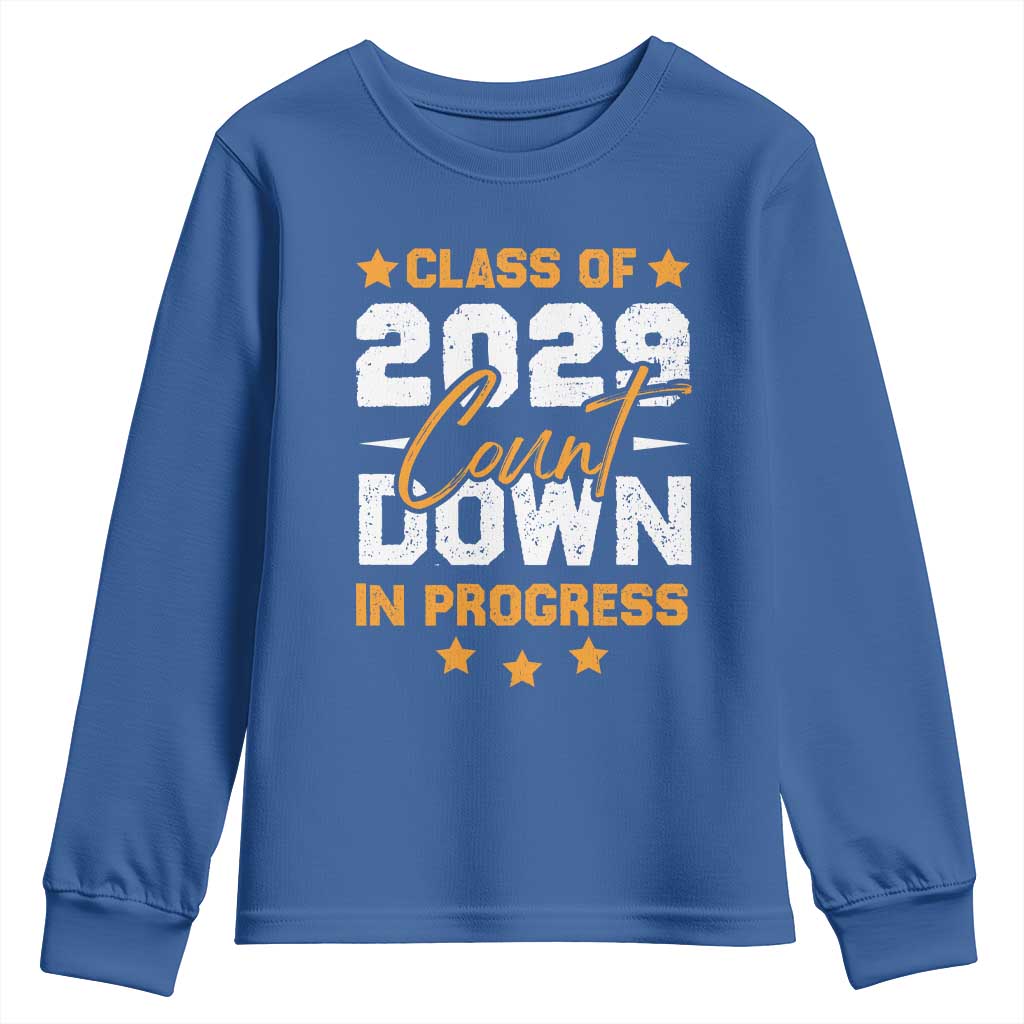 Class Of 2029 Count Down Graduating Youth Sweatshirt TS10 Royal Blue Print Your Wear