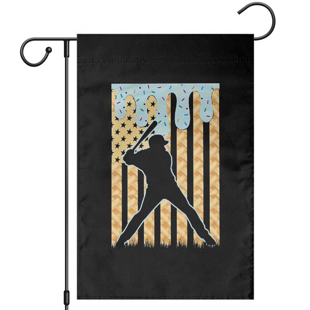 Baseball Drip Garden Flag Dripping Ice Cream Sprinkles American Flag Boys TS10 Black Print Your Wear