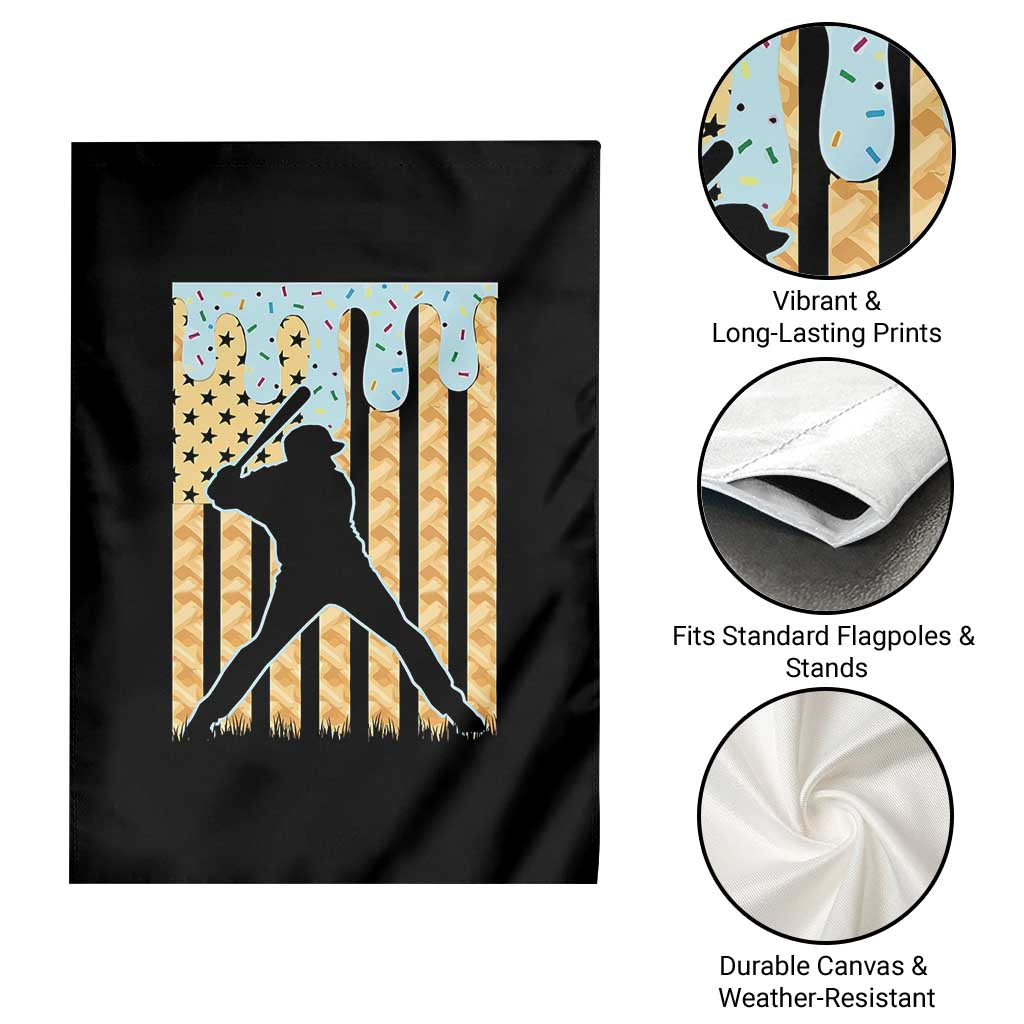 Baseball Drip Garden Flag Dripping Ice Cream Sprinkles American Flag Boys TS10 Print Your Wear