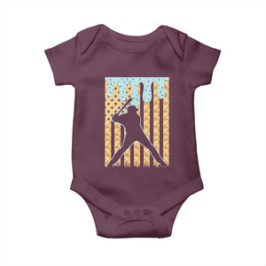 Baseball Drip Baby Onesie Dripping Ice Cream Sprinkles American Flag Boys TS10 Maroon Print Your Wear