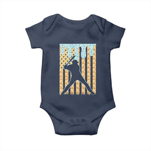 Baseball Drip Baby Onesie Dripping Ice Cream Sprinkles American Flag Boys TS10 Navy Print Your Wear