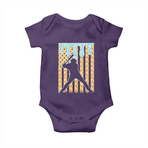 Baseball Drip Baby Onesie Dripping Ice Cream Sprinkles American Flag Boys TS10 Purple Print Your Wear