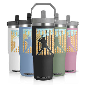 Baseball Drip Flip Straw Tumbler Dripping Ice Cream Sprinkles American Flag Boys TS10 Print Your Wear