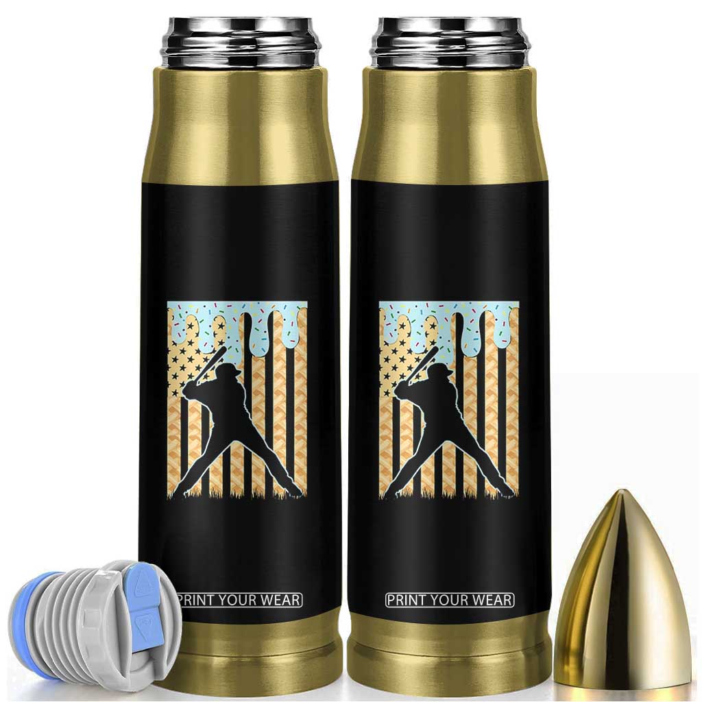 Baseball Drip Bullet Tumbler Dripping Ice Cream Sprinkles American Flag Boys TS10 Black Print Your Wear