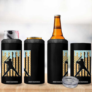 Baseball Drip 4 in 1 Can Cooler Tumbler Dripping Ice Cream Sprinkles American Flag Boys TS10 Print Your Wear